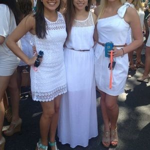 WHITE LACE BACK MAXI DRESS